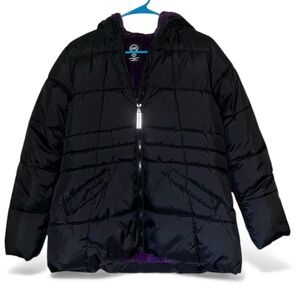 Wonder Nation Juniors’ | Teen Kids’ Black Puffer Fall-Winter Outdoor Jacket Sz-L